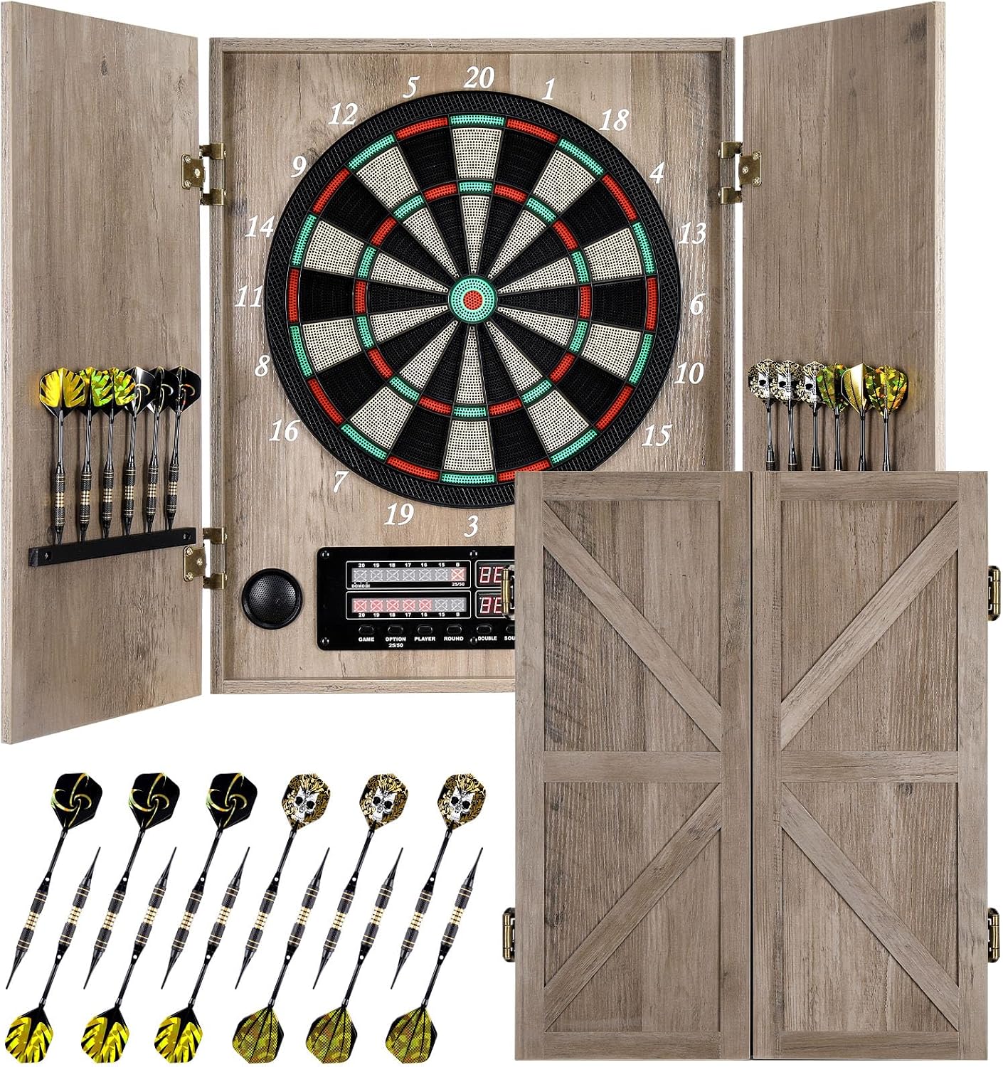 Electronic Dartboard Cabinet - Tabuleiro de Dardos Eletrônico, Armário Decorativo