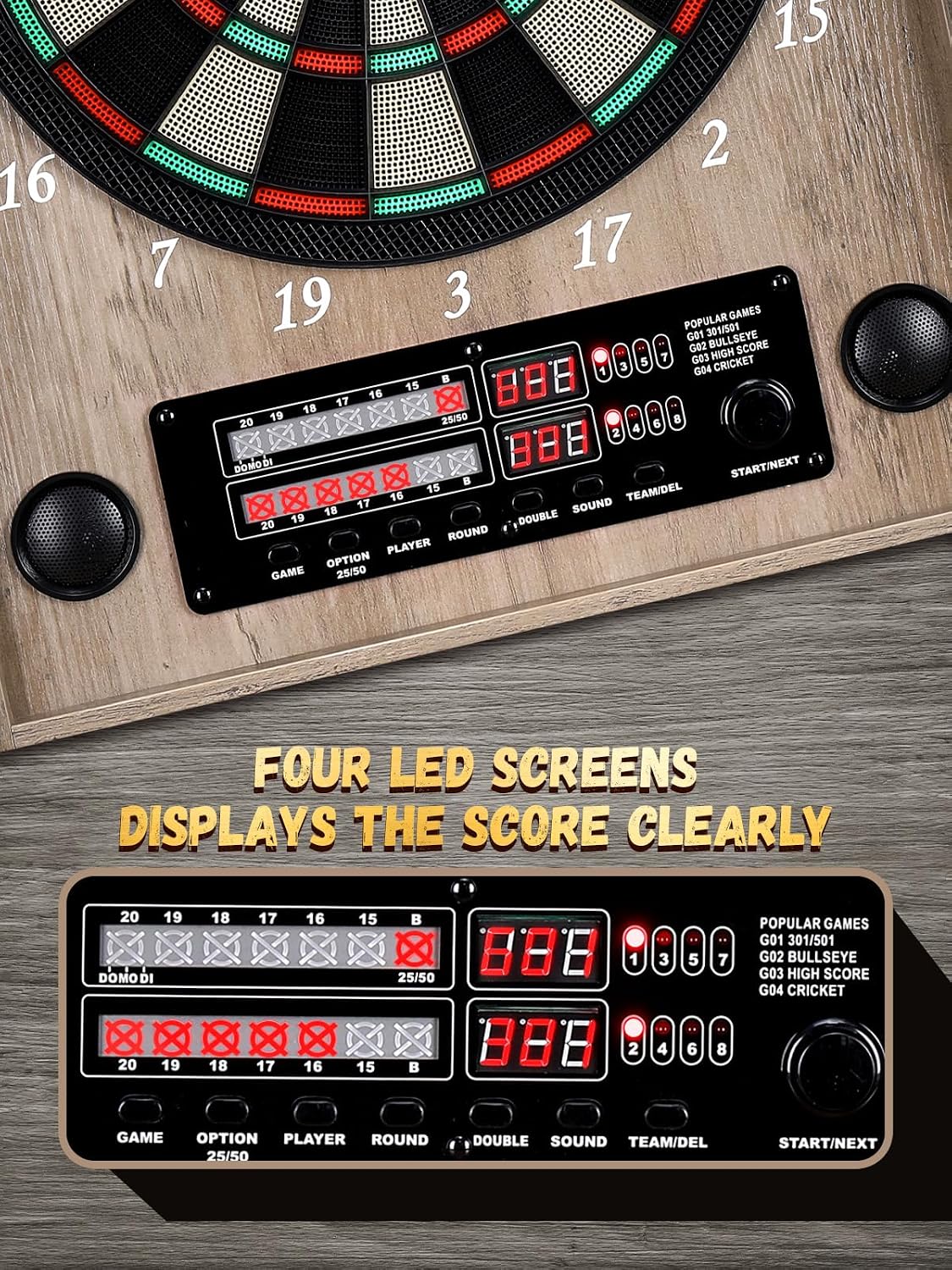 Tabuleiro de Dardos Eletrônico - Electronic Dartboard Cabinet avaliação e preço